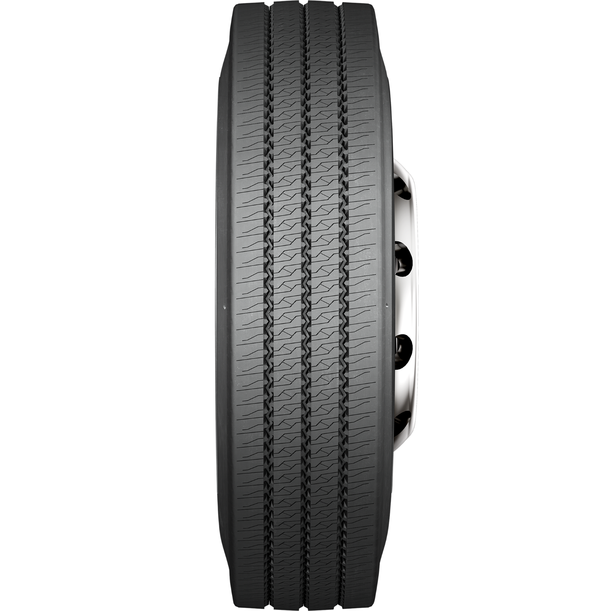 An up-close look at the tread design, illustrating the smart pattern with the multiple sipes ensuring your passenger has a comfortable ride