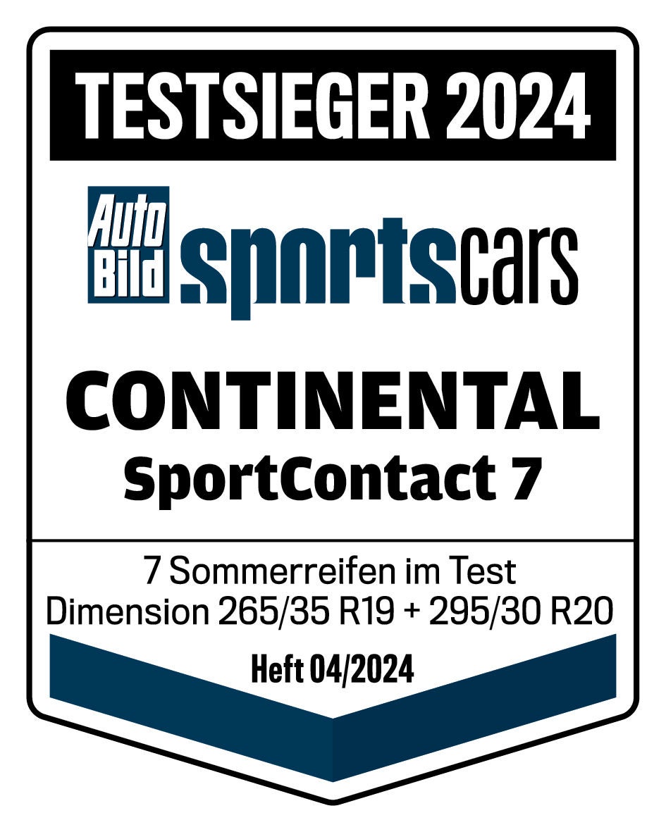 Testsiegel Auto Bild sportscars Continental SportContact 7 2024