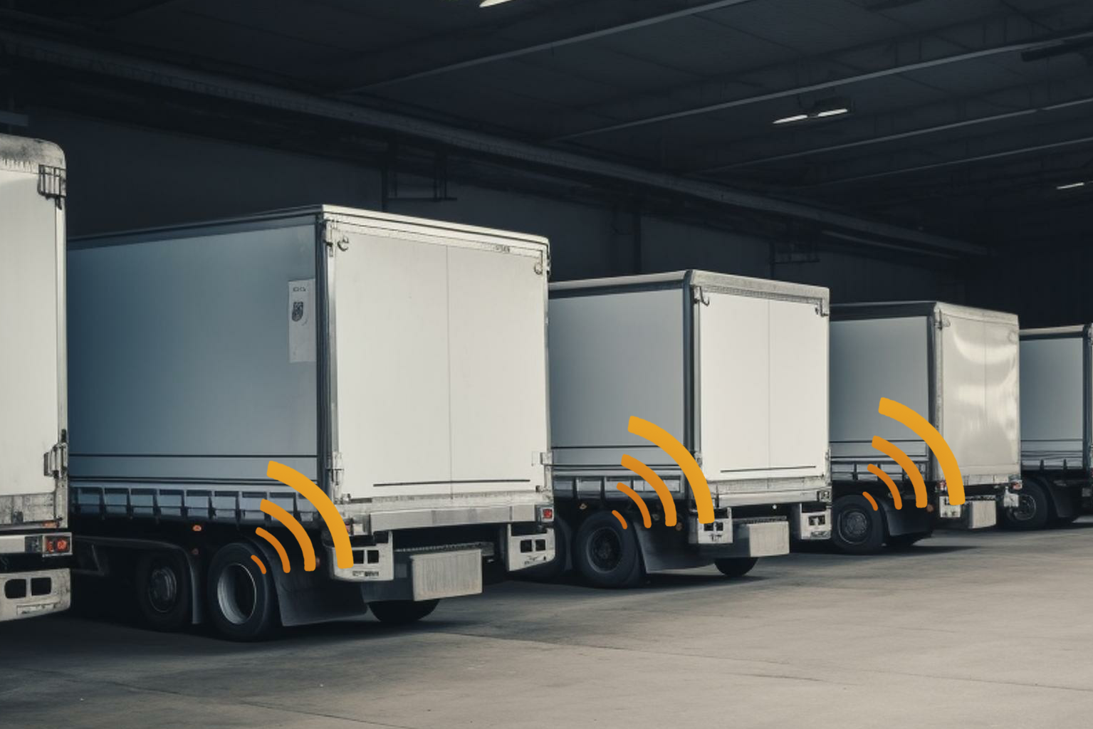 Trailers parked in a loading dock