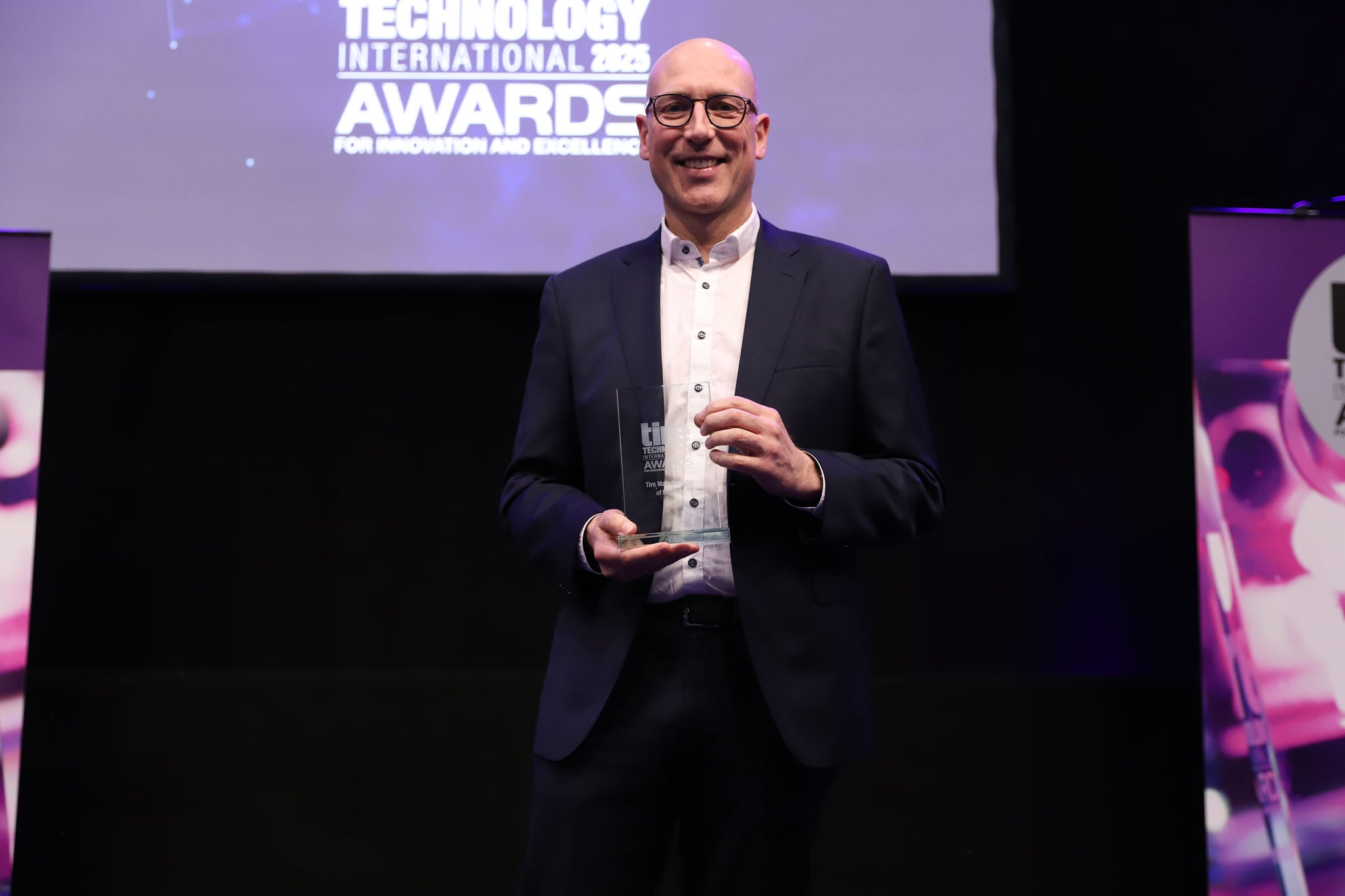 Edwin Goudswaard, Head of Research and Development at Continental Tires, accepts the award for "Tire Manufacturer of the Year".