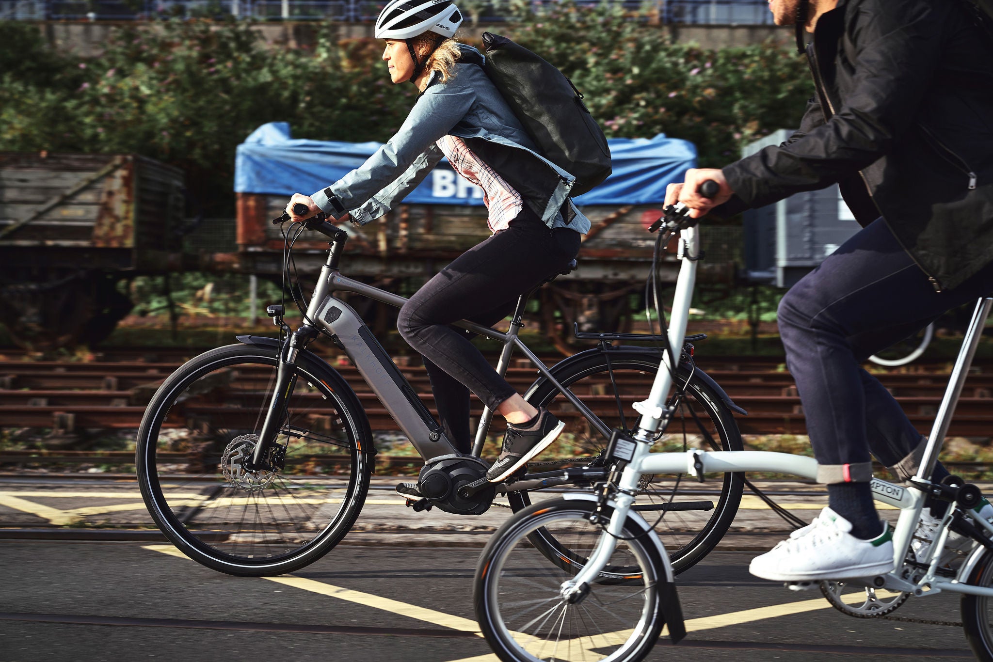 A cyclist rides a bicycle