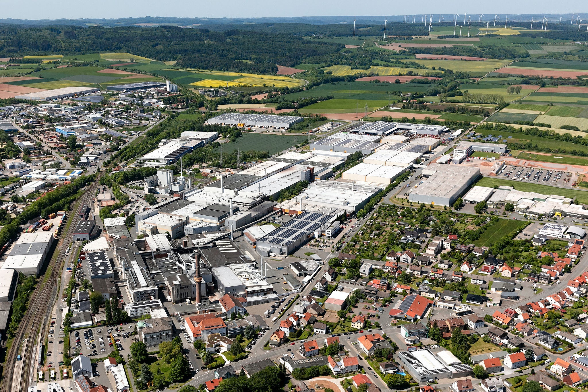 Aerial view of the Korbach plant